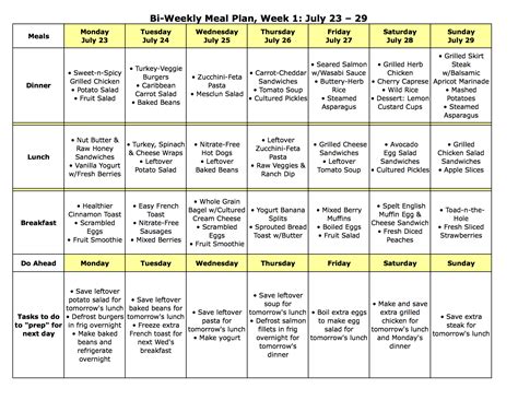 Meal Plan Monday No Oven Required July 23 August 5 The