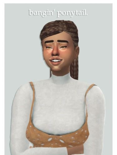 Leeleesims1‘s Bangin Ponytail Recolour At Cowplant Pizza Sims 4 Updates