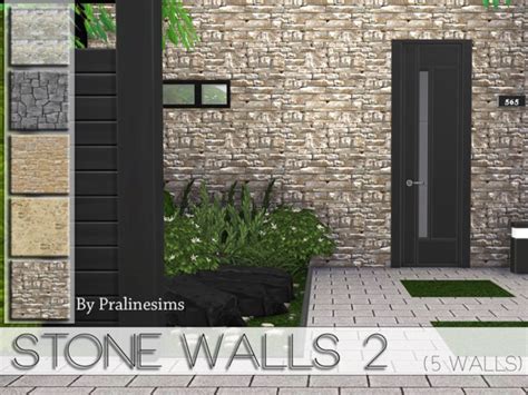 The Sims Resource Stone Walls 2 By Pralinesims • Sims 4 Downloads