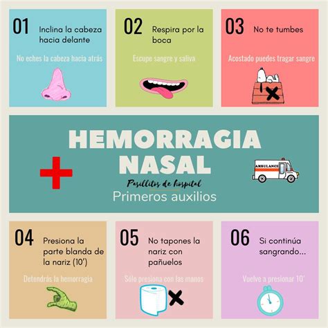 Infografía sobre cómo actuar frente a una hemorragia nasal First Aid