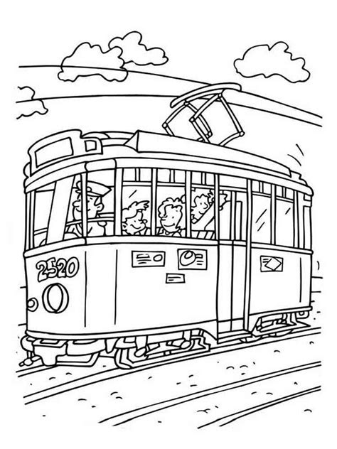 Tram Coloring Page Coloring Home