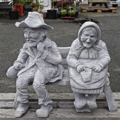 Paar Opa Und Oma Bank Schöne Gartenfiguren Für In Garten