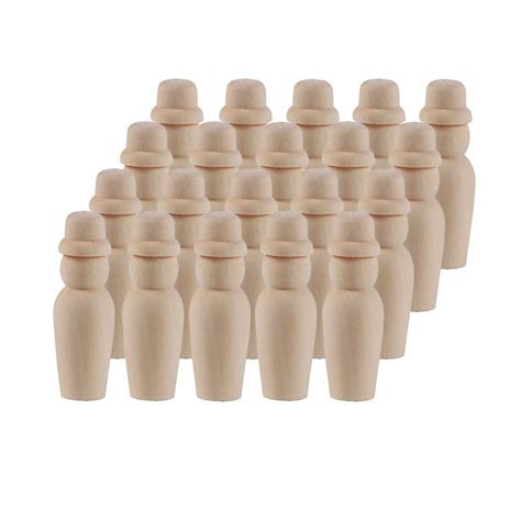 20 pieces set solid hard wood peg doll little people male dad grandpa wooden peg dolls natural