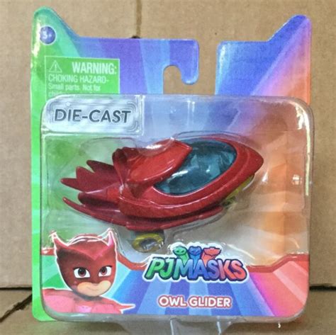 Just Play Pj Masks Owl Glider Die Cast Metal Vehicle Car Toy Red For