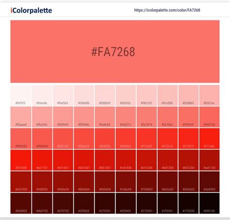 Pantone 16 1546 Tpx Living Coral Color Hex Color Code Fa7268