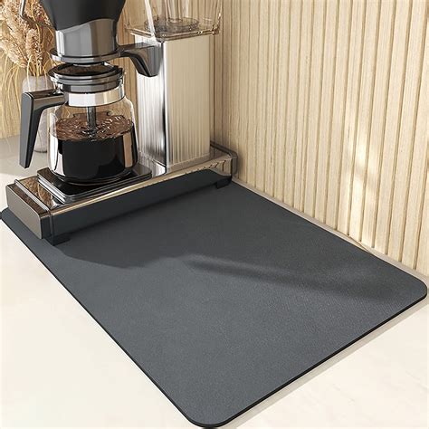 Coolmade Coffee Mat Hide Stain Rubber Backed Absorbent Dish Drying Mat