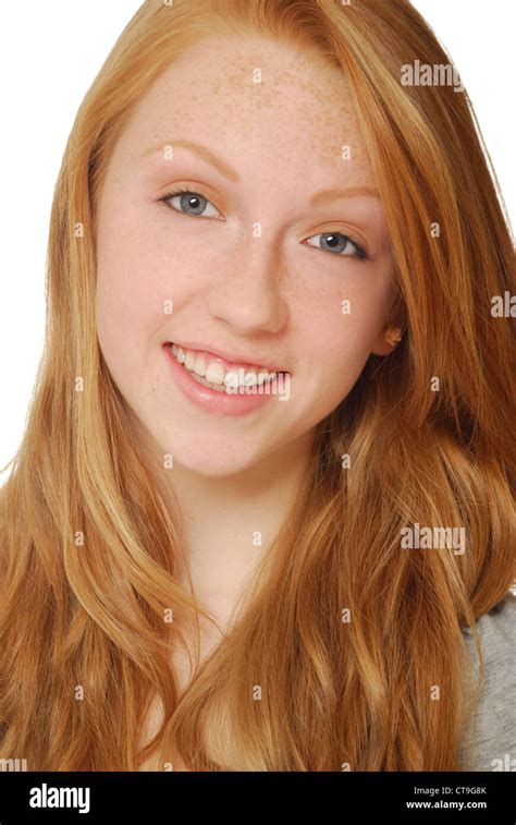 Lächelndes Gesicht Der Hübschen Roten Haaren Teenager Mädchen Mit