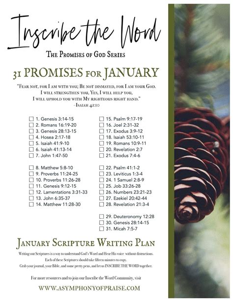 Inscribe The Word January Scripture Writing Plan — Symphony Of