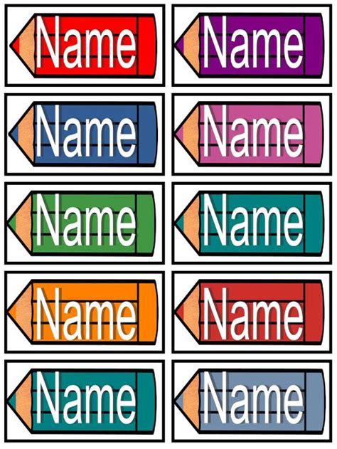 Tray Labels Pencils Bright And Colourful Tray Labels In The Shape Of