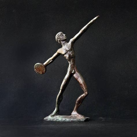 Discus Thrower Bronze Art Sculpture Discobolus Greek Athlete Statue