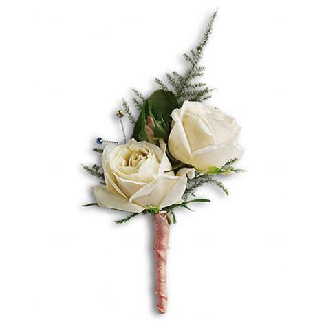White Rose Boutonniere Bella Florist And T Baskets