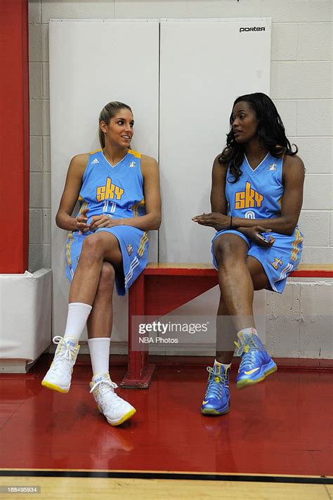 Elena Delle Donne And Swin Cash Of The Chicago Sky Talk During The