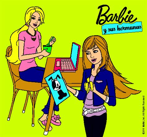 Dibujo De Barbie Y Su Hermana Merendando Pintado Por Cuci En Dibujos The Best Porn Website