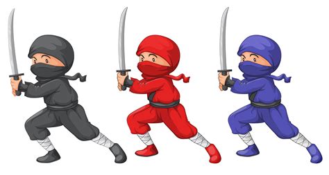 Three Ninjas 419125 Vector Art At Vecteezy