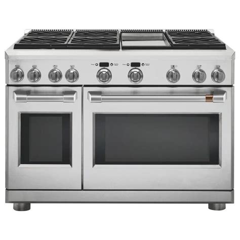 Cafe 48 In 6 Burners 575 Cu Ft25 Cu Ft Self Cleaning Double Oven