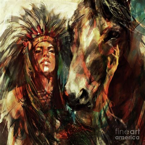 Female Native American Painting By Gull G Fine Art America