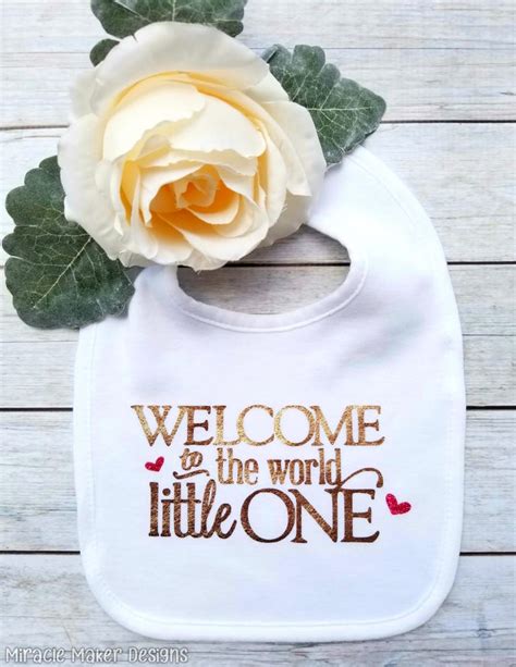 Welcome To The World Little One Baby Bib Personalized Baby Etsy