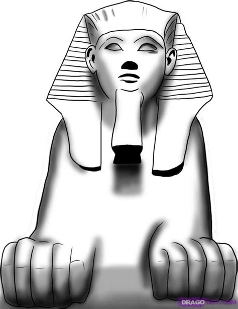 How To Draw An Egyptian Sphinx Step By Step Drawing Guide By