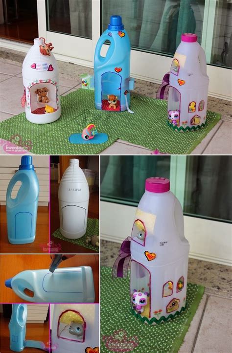 Diy Plastic Bottle Doll Houses Diy Craft Projects Bottle Crafts