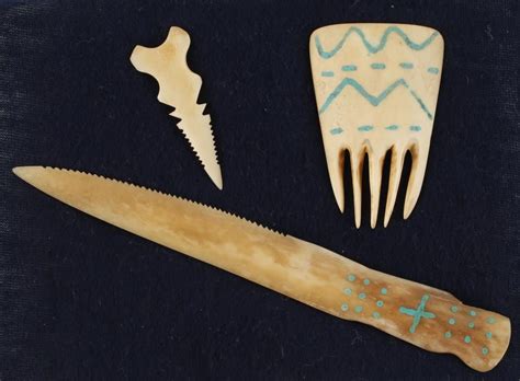 Set Of 3 Native American Vintage Animal Bone Tools