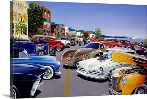 Car Show By The Lake Wall Art Canvas Prints Framed Prints Wall Peels