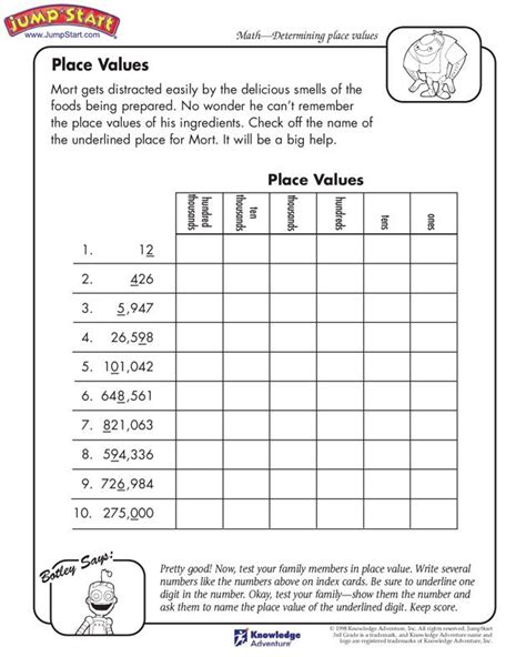 Place Value Grade 5 Worksheet