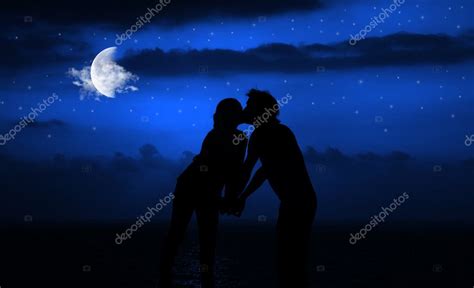 Romantic Night Kiss — Stock Photo © Annaomelchenko 5532398