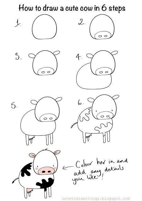 How To Draw Cow With Numbers Draw Easy