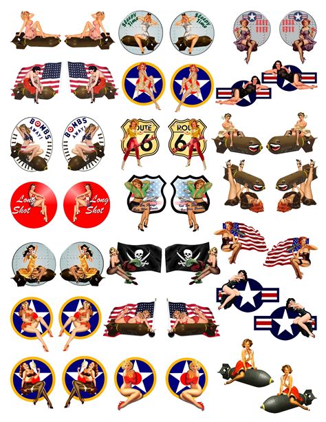 Wwii Pinup Girl Nose Art Model Airplane Decals 32 32 1295 Pin