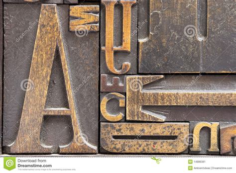 Antique Printing Block Letters Stock Image Image Of Yellow Closeup