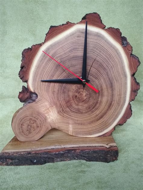 Desk Clock Clock For Shelf Rustic Wood Clock Wooden Desk Etsy