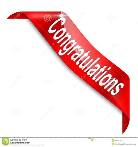 Red Narrow Corner With The Word Congratulations Stock Illustration