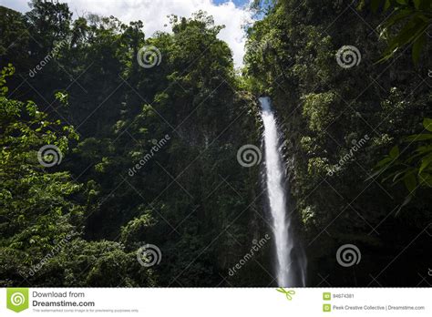 View Of The La Fortuna Waterfall In Costa Rica Stock Image Image Of