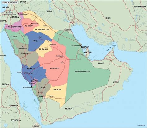 Saudi Arabia Political Map Eps Illustrator Map Vector World Maps