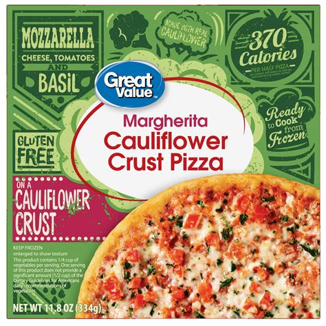 Great Value Margherita Cauliflower Thin Crust Pizza 118 Oz Frozen
