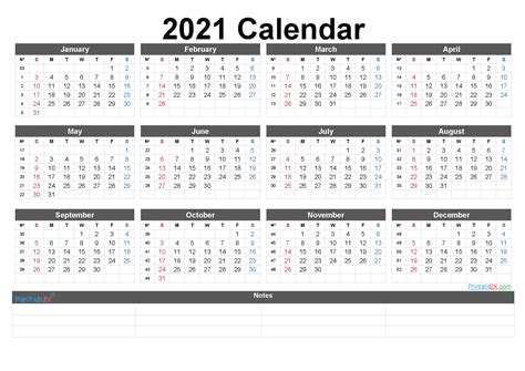 2021 Printable Yearly Calendar With Week Numbers 21ytw199