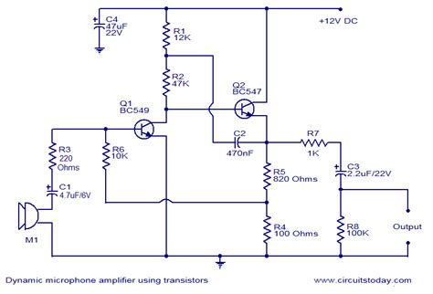 By using the above 12v dc motor speed control the diode placed on the motor will help protect the pwm circuit the resistive inductance of the dc motor. Dynamic microphone amplifier using transistors