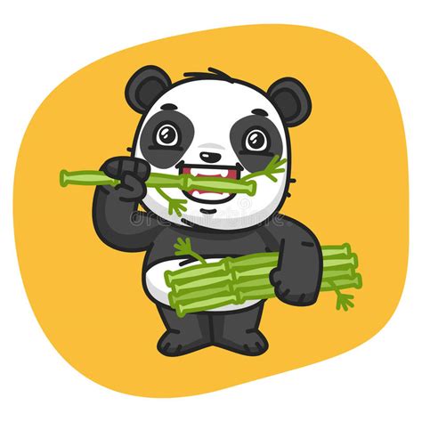 Panda Eating Bamboo Stock Vector Illustration Of Cute 22216392