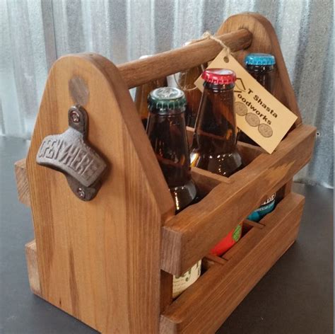 Personalized Wood Beer Carrier Caddy Tote 6 Pack Holder Etsy