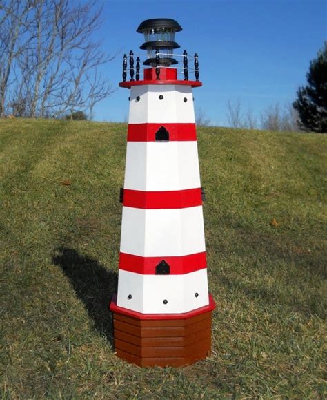 Large Outdoor Solar Lighthouse Sunnydaze Solar Striped Led Lighthouse