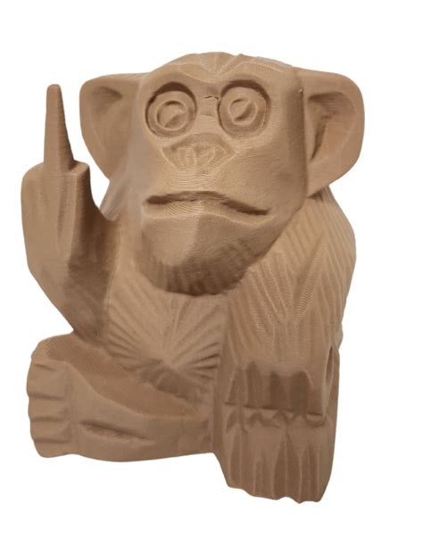 Rude Monkey Flipping The Bird Statue Social Finger 4 In Jungle Monster