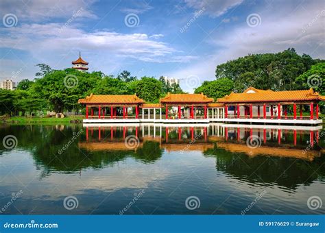 Scenic Chinese Garden Temple Stock Image Image Of Religion Holiday