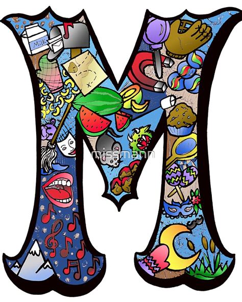 Doodle Letter M Stickers By Missmann Redbubble