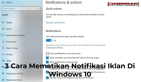 3 Cara Mematikan Notifikasi Iklan Di Windows 10