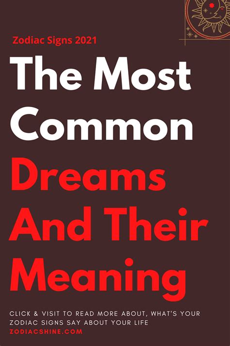 The Most Common Dreams And Their Meaning Zodiac Shine