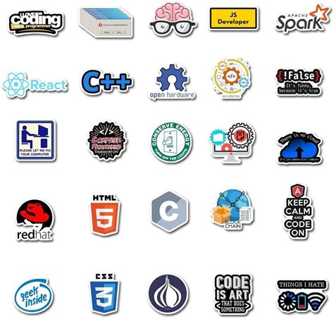 50100pcs Coding Programming Stickers Developers Coders Programmers