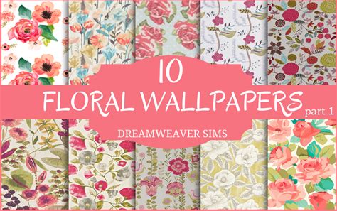 My Sims 4 Blog Floral Wallpaper By Dreamweaversims