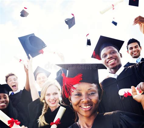 International Students Celebrating Graduation Stock Image Image Of