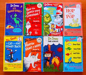 Lot Dr Seuss VHS Movies Collection Grinch Hop On Pop Horton Hears A
