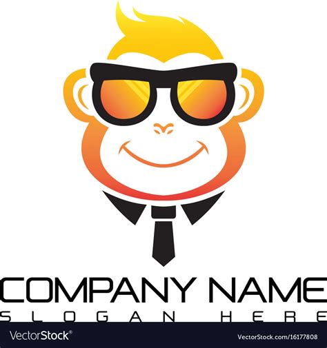 Geek Monkey Logo Template Royalty Free Vector Image